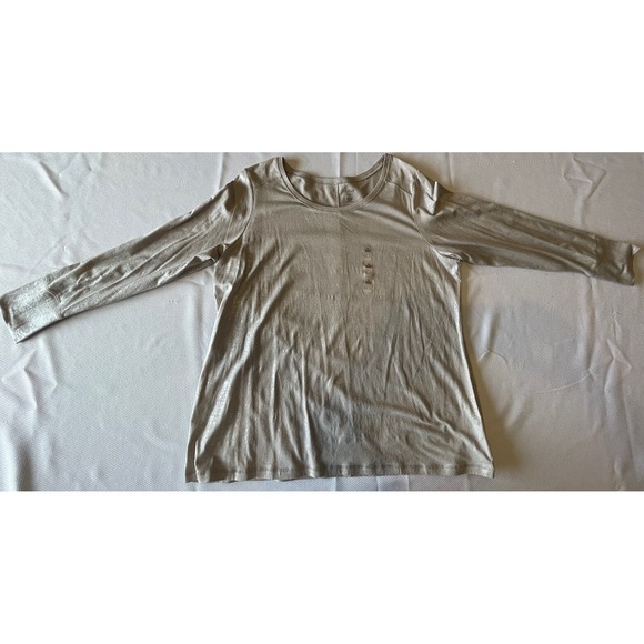 a.n.a. Long Sleeve Grey Crewneck with Silver Sparkling Flakes Size 1X - Picture 8 of 11